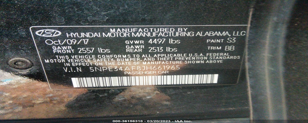 5NPE34AF8JH661965 2018 HYUNDAI SONATA photo no. 9