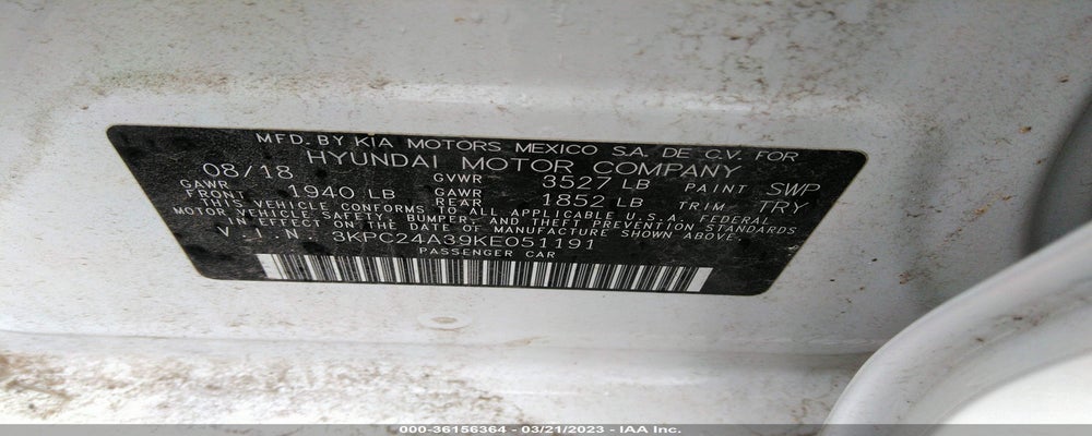 3KPC24A39KE051191 2019 HYUNDAI ACCENT photo no. 9
