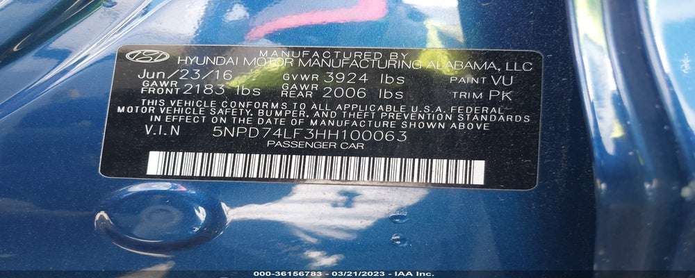 5NPD74LF3HH100063 2017 HYUNDAI ELANTRA photo no. 9