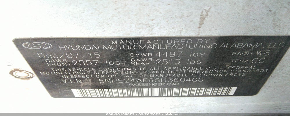 5NPE24AF6GH360400 2016 HYUNDAI SONATA photo no. 9