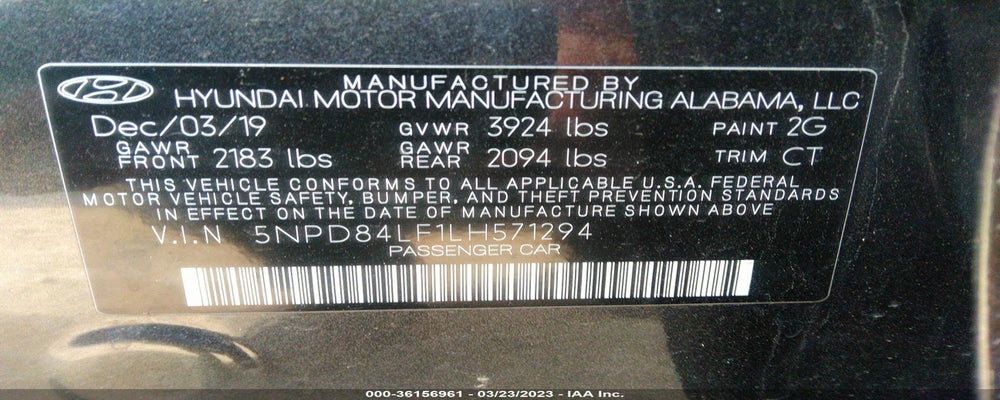 5NPD84LF1LH571294 2020 HYUNDAI ELANTRA photo no. 9