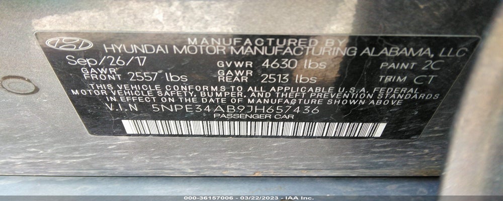 5NPE34AB9JH657436 2018 HYUNDAI SONATA photo no. 9