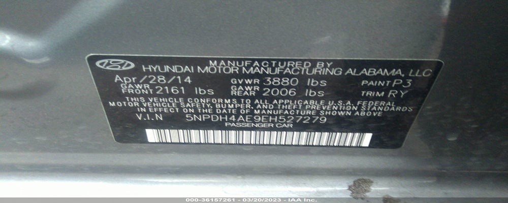 5NPDH4AE9EH527279 2014 HYUNDAI ELANTRA photo no. 9