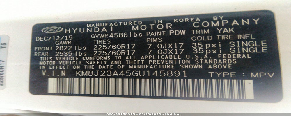 KM8J23A45GU145891 2016 HYUNDAI TUCSON photo no. 9