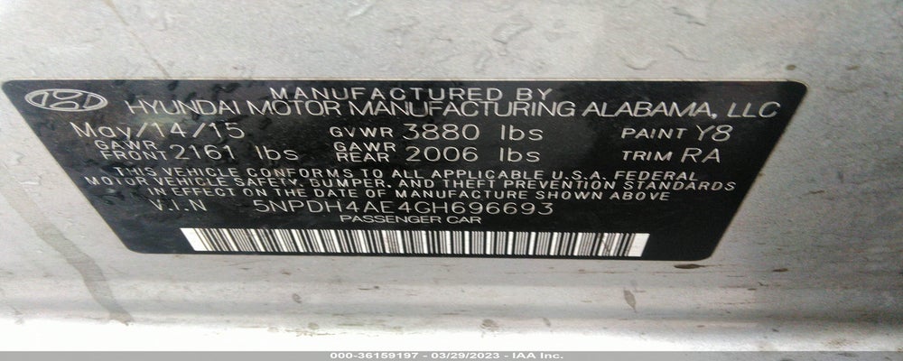 5NPDH4AE4GH696693 2016 HYUNDAI ELANTRA photo no. 9