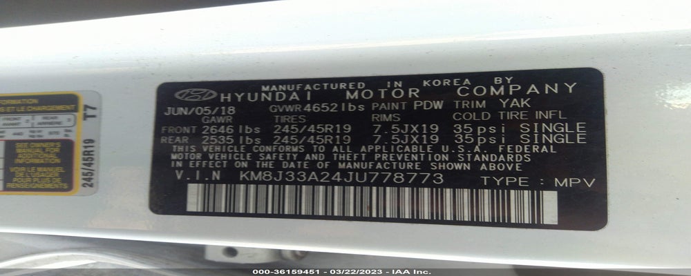 KM8J33A24JU778773 2018 HYUNDAI TUCSON photo no. 9