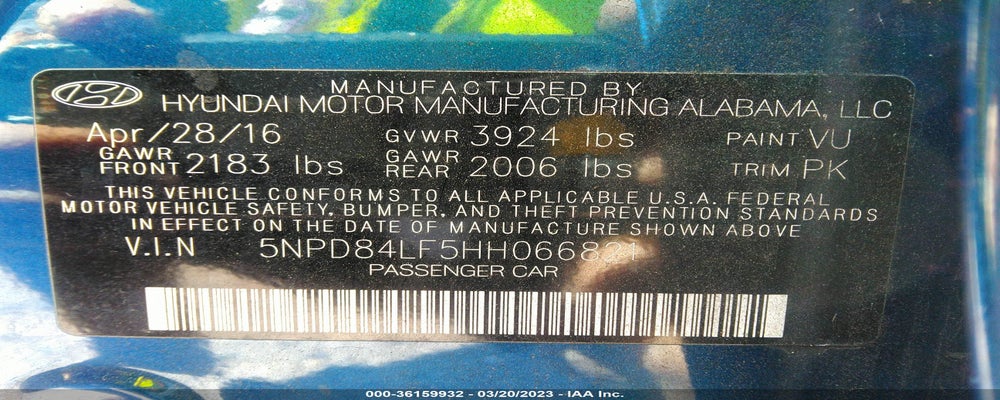 5NPD84LF5HH066821 2017 HYUNDAI ELANTRA photo no. 9