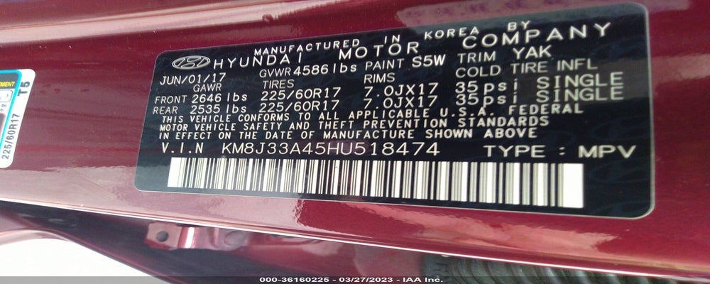KM8J33A45HU518474 2017 HYUNDAI TUCSON photo no. 9