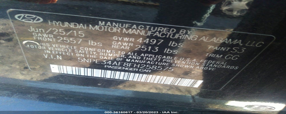 5NPE34AF8FH258575 2015 HYUNDAI SONATA photo no. 9