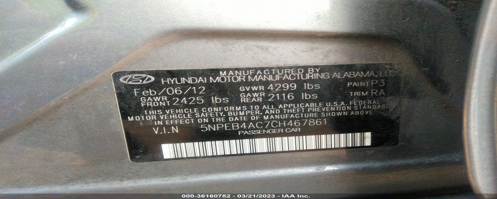 5NPEB4AC7CH467861 2012 HYUNDAI SONATA photo no. 9