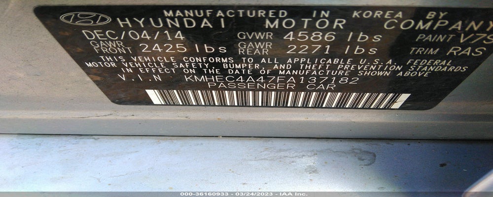 KMHEC4A47FA137182 2015 HYUNDAI SONATA HYBRID photo no. 9