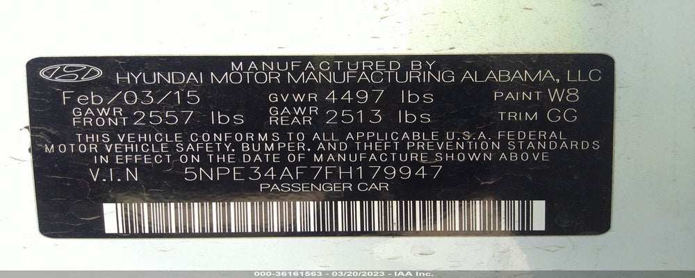 5NPE34AF7FH179947 2015 HYUNDAI SONATA photo no. 9