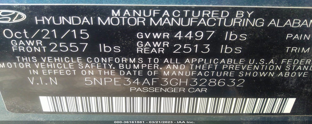 5NPE34AF3GH328632 2016 HYUNDAI SONATA photo no. 9