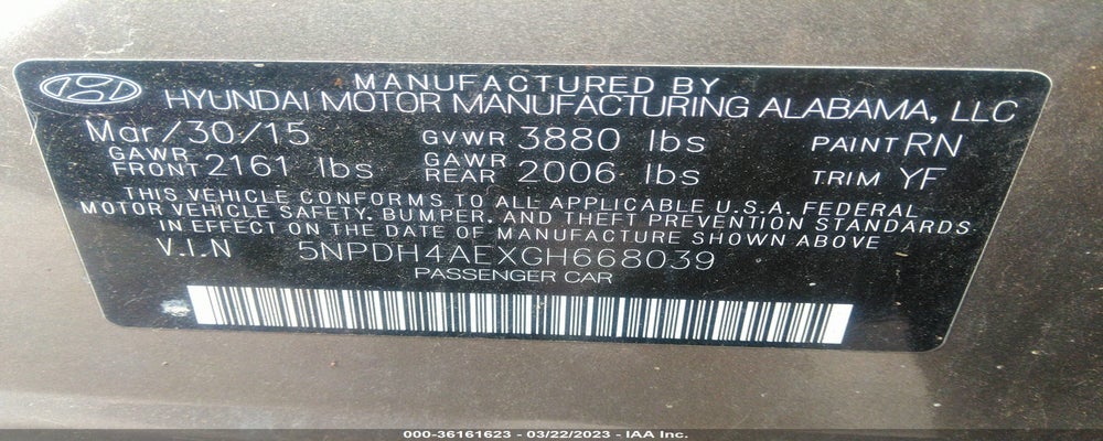 5NPDH4AEXGH668039 2016 HYUNDAI ELANTRA photo no. 9