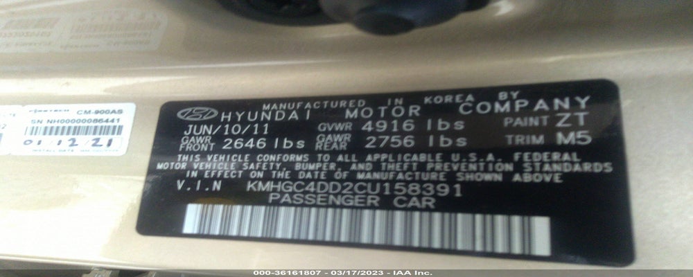 KMHGC4DD2CU158391 2012 HYUNDAI GENESIS photo no. 9