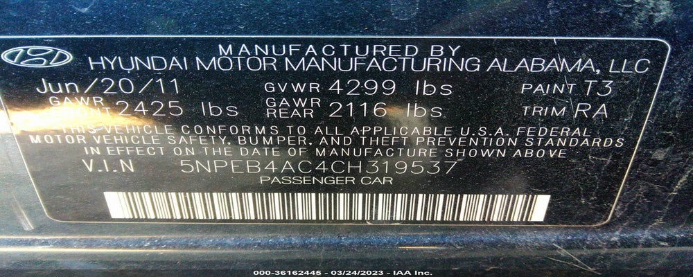 5NPEB4AC4CH319537 2012 HYUNDAI SONATA photo no. 9