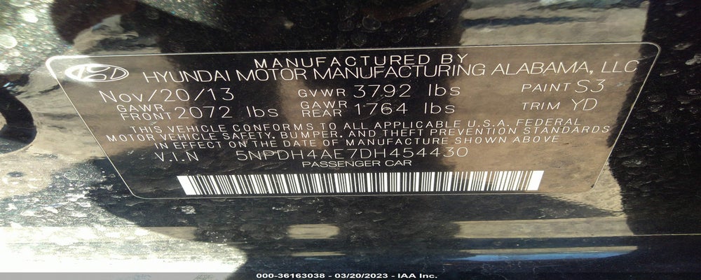 5NPDH4AE7DH454430 2013 HYUNDAI ELANTRA photo no. 9