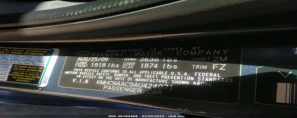 KMHCN4AC9AU424071 2010 HYUNDAI ACCENT photo no. 9