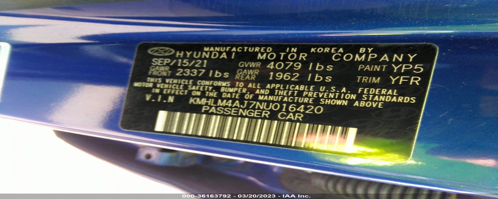 KMHLM4AJ7NU016420 2022 HYUNDAI ELANTRA HYBRID photo no. 9