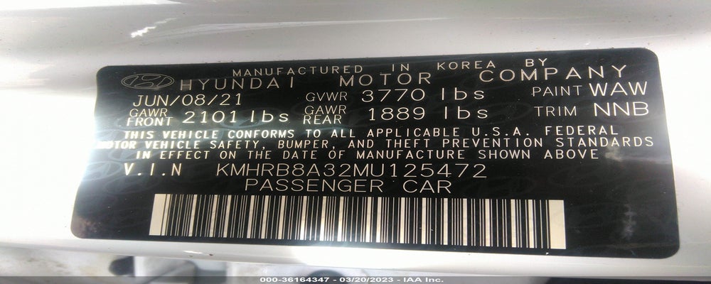 KMHRB8A32MU125472 2021 HYUNDAI VENUE photo no. 9