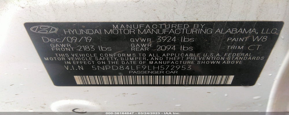 5NPD84LF9LH572953 2020 HYUNDAI ELANTRA photo no. 9