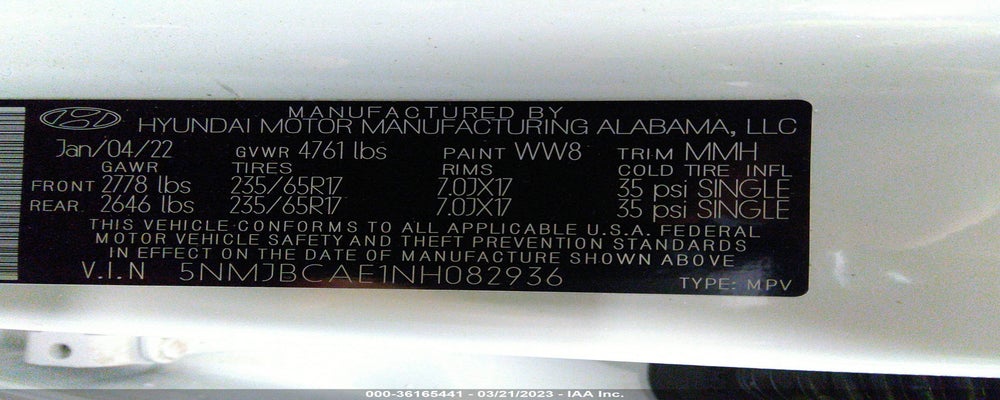 5NMJBCAE1NH082936 2022 HYUNDAI TUCSON photo no. 9
