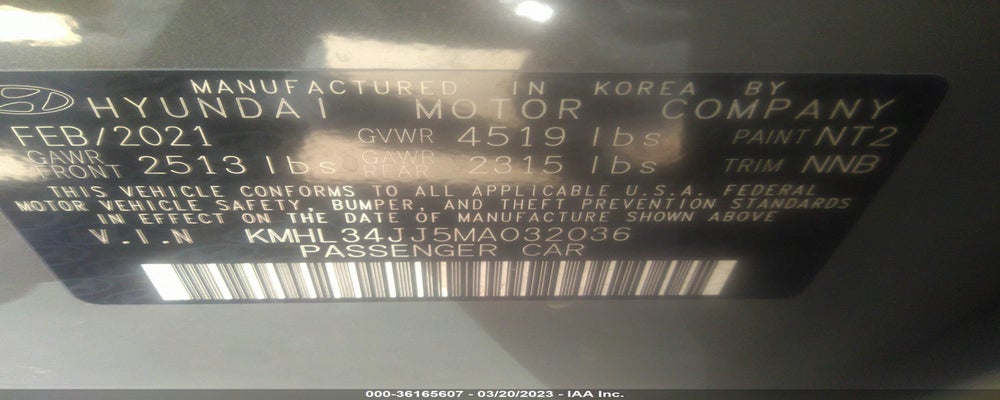 KMHL34JJ5MA032036 2021 HYUNDAI SONATA HYBRID photo no. 9