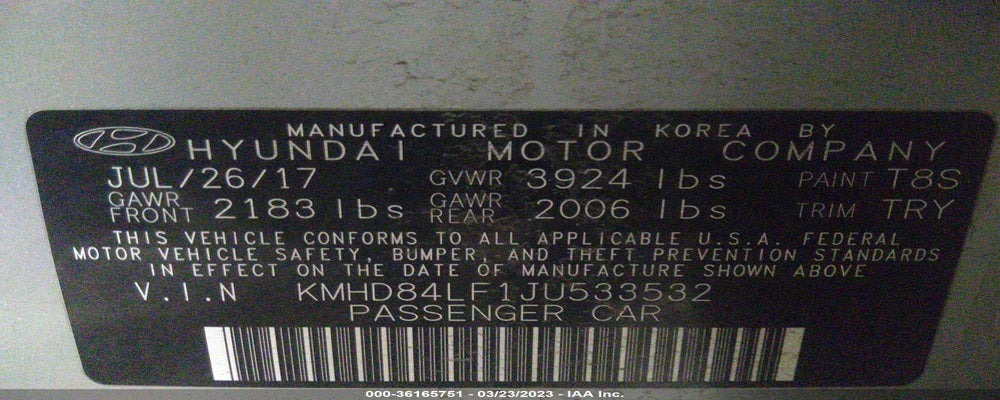 KMHD84LF1JU533532 2018 HYUNDAI ELANTRA photo no. 9