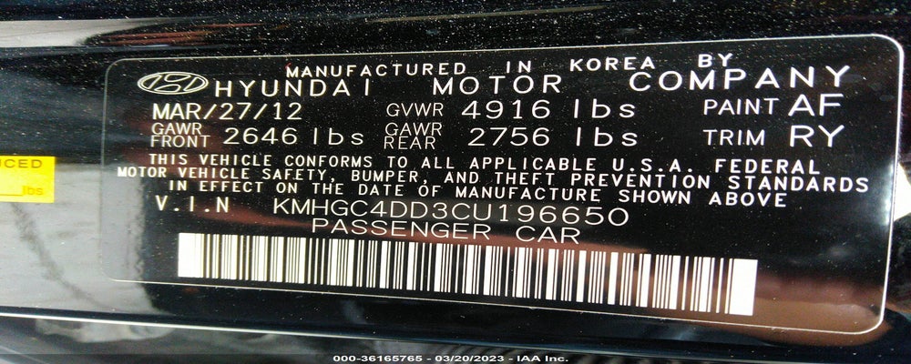 KMHGC4DD3CU196650 2012 HYUNDAI GENESIS photo no. 9