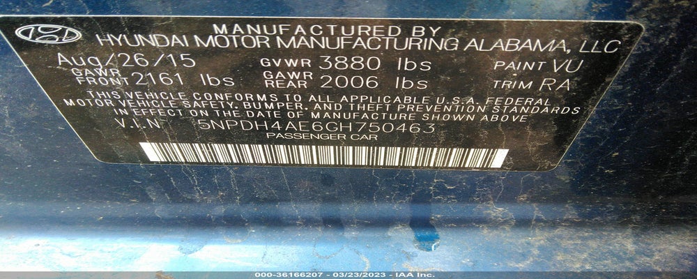 5NPDH4AE6GH750463 2016 HYUNDAI ELANTRA photo no. 9