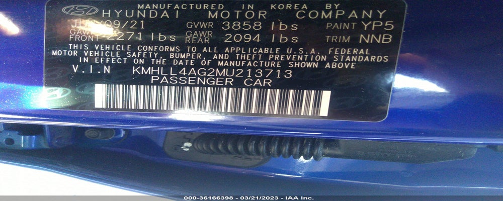 KMHLL4AG2MU213713 2021 HYUNDAI ELANTRA photo no. 9