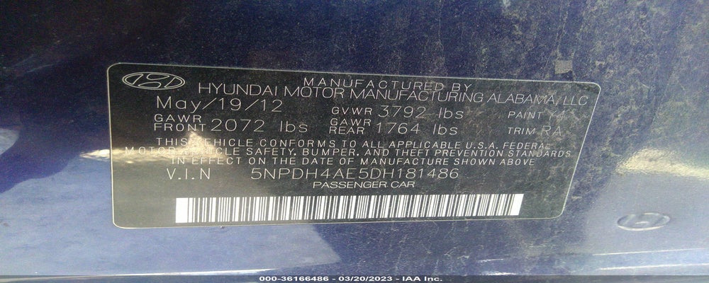 5NPDH4AE5DH181486 2013 HYUNDAI ELANTRA photo no. 9