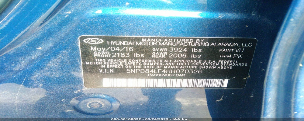 5NPD84LF4HH070326 2017 HYUNDAI ELANTRA photo no. 9