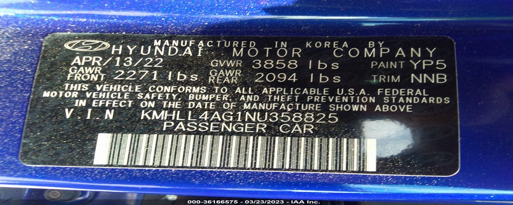 KMHLL4AG1NU358825 2022 HYUNDAI ELANTRA photo no. 9