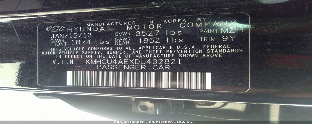 KMHCU4AEXDU432821 2013 HYUNDAI ACCENT photo no. 9