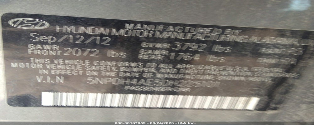 5NPDH4AE5DH225101 2013 HYUNDAI ELANTRA photo no. 9