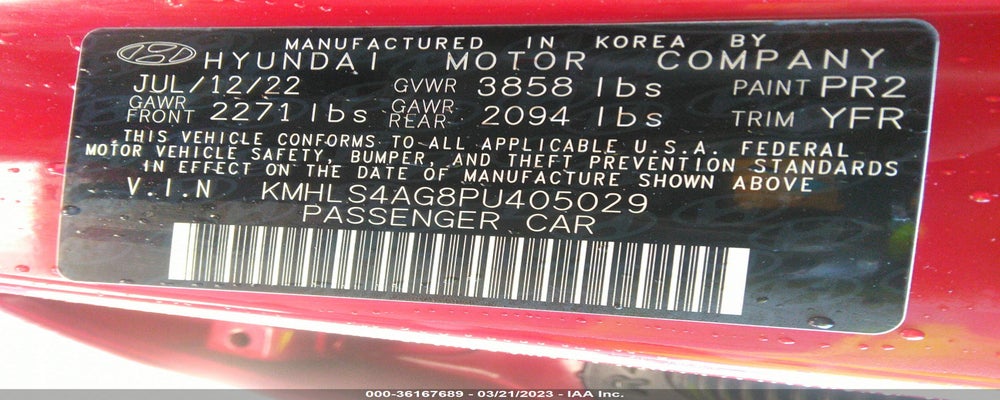 KMHLS4AG8PU405029 2023 HYUNDAI ELANTRA photo no. 9