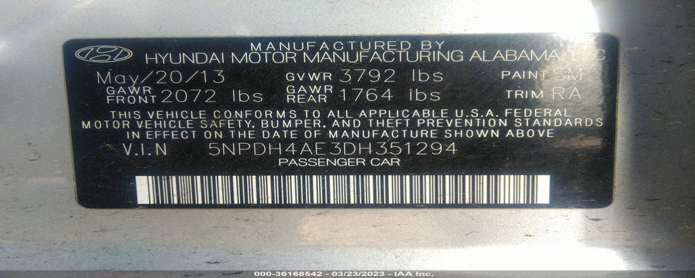 5NPDH4AE3DH351294 2013 HYUNDAI ELANTRA photo no. 9