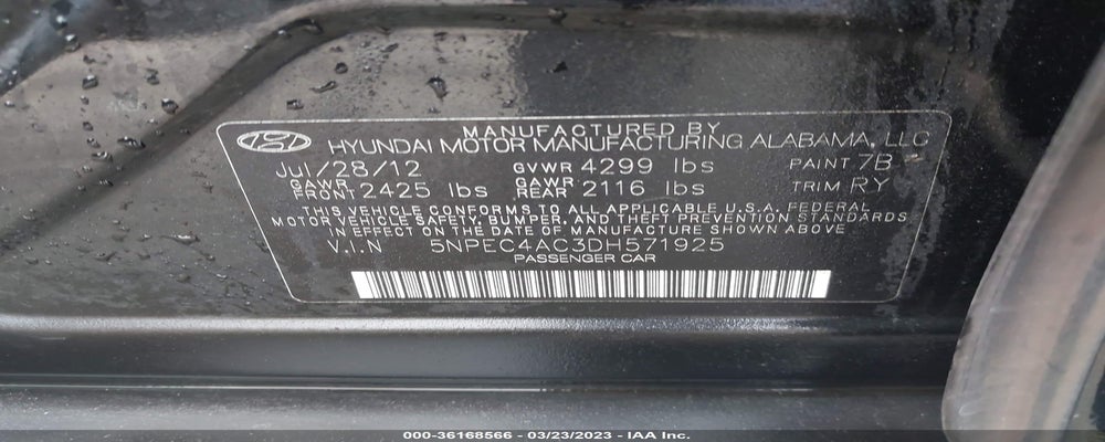 5NPEC4AC3DH571925 2013 HYUNDAI SONATA photo no. 9