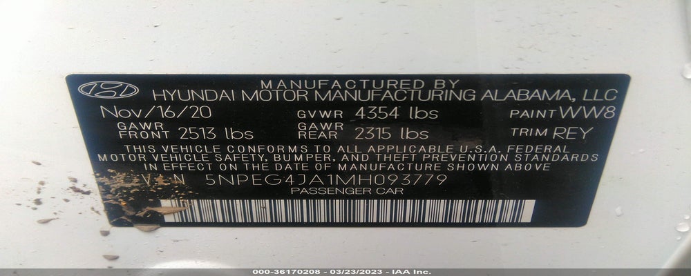 5NPEG4JA1MH093779 2021 HYUNDAI SONATA photo no. 9
