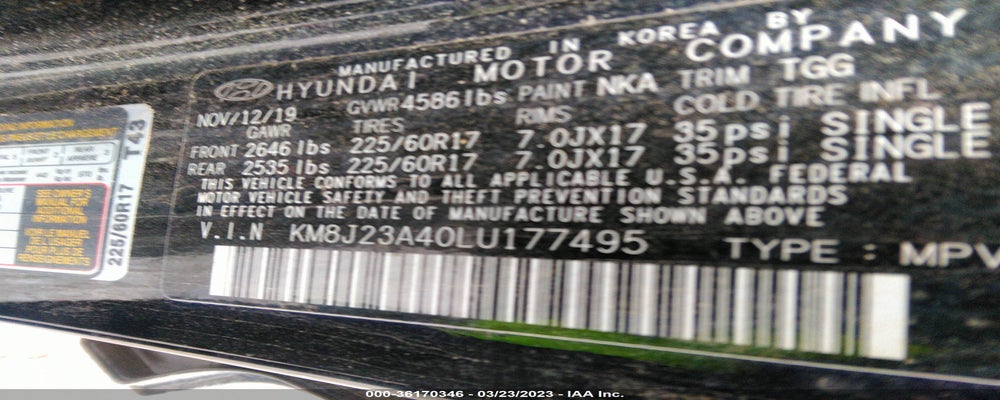 KM8J23A40LU177495 2020 HYUNDAI TUCSON photo no. 9