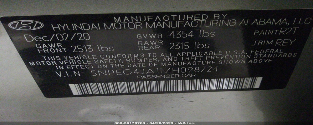 5NPEG4JA1MH098724 2021 HYUNDAI SONATA photo no. 9