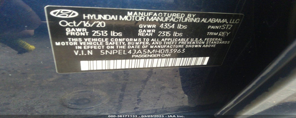 5NPEL4JA5MH083963 2021 HYUNDAI SONATA photo no. 9