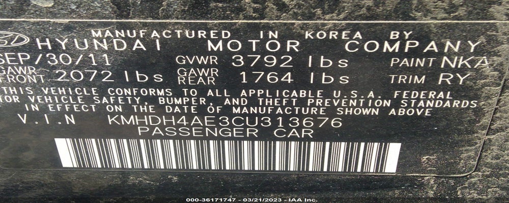 KMHDH4AE3CU313676 2012 HYUNDAI ELANTRA photo no. 9