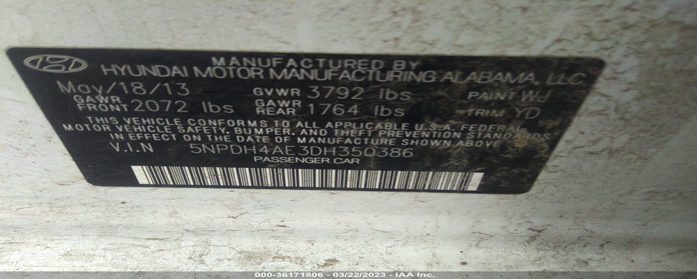 5NPDH4AE3DH350386 2013 HYUNDAI ELANTRA photo no. 9