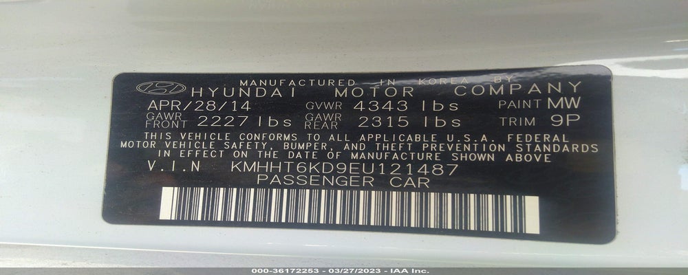 KMHHT6KD9EU121487 2014 HYUNDAI GENESIS COUPE photo no. 9