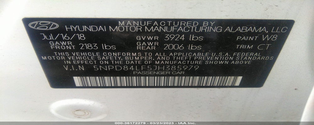 5NPD84LF5JH385979 2018 HYUNDAI ELANTRA photo no. 9