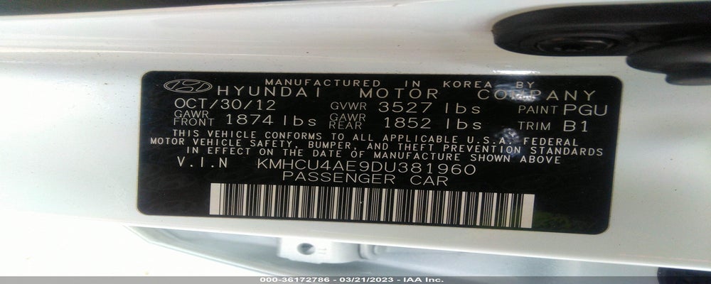 KMHCU4AE9DU381960 2013 HYUNDAI ACCENT photo no. 9