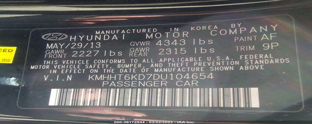 KMHHT6KD7DU104654 2013 HYUNDAI GENESIS COUPE photo no. 9