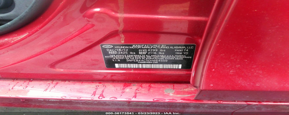 5NPEB4AC5DH664559 2013 HYUNDAI SONATA photo no. 9